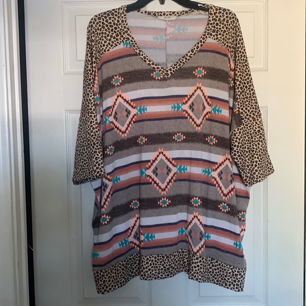 Aztec print, knit tunic
